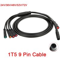 JULET 1T5 9-Pin Waterproof Cable Controller Lamp Brake Thumb Throttle Display Cable Bicycle Conversion Accessories