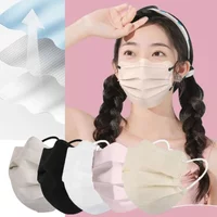50pcs Butterfly Shaped Design Disposable Face Mask Breathable 3layer Morandi Color Protective Face Cover V-face Anti Dust Mask