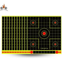 10pcs 8/12in Splatter Adhesive Bullseye Fluorescent Yellow Shooting Target Stickers for Handguns, Rifles BB Guns, Pellet Guns