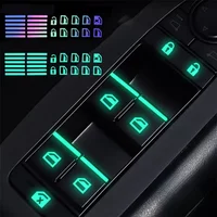 Car Window Lift Luminous Switch Button Sticker Door and Window Lift Night Safety Switch Decoration Colorful Fluorescent Decal