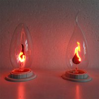 LED Candle Light Bulb E14 E27 LED Flame Effect Bulb AC220V Edison Emulation Fire Vintage Home Decor Ampoule Candle Bulb