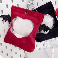 Dark Wing Series Plush Doll Storage Bags Protector Case Organizer Box for 10cm Dolls Outdoor Display Bag with Keychain Cute Gift