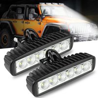 2Pcs 12V Car LED Light Bar 18W 6000K Super Bright Car LED Work Light IP67 Spot Light White Off Road Head light Driving Lights