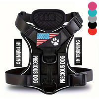 Service Dog Harness Reflective Dog Vest Harness with 5 PCS Patches Adjustable Soft Oxford Pet Harness Inner Layer Mesh Easy