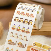 Mr.Paper 200cm/Roll Cat House Time Series Die-Cut Washi Tape Kawaii Cat & Bakery Decor for Journal Scrapbook DIY PhoneCase Decor