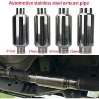 Universal Car Exhaust Muffler Resonator Stainless Steel Muffler Tip Exhaust Tail Tube 51MM 57MM 63MM 76MM