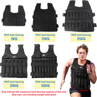 Running Weighted Vest 3/15/35kg 1-20/1-50KG Adjustable Workout Weight Vest Exercise Vest for Workout Strength Training Running