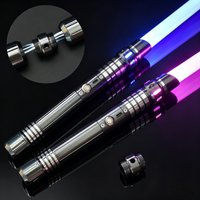 RGB Metal Handle Lightsaber Toy, 15 Colors Change with Sound Effects, for Cosplay Party Gift, USB Rechargeable