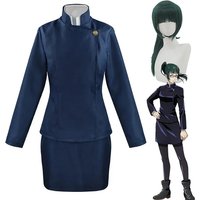 Zenin Maki Uniform Anime Jujutsu Kaisen Maki Zenin Cosplay Costume Wig Top Skirt Glasses Halloween Costumes for Women