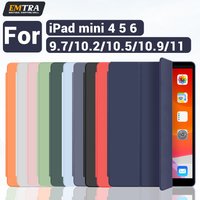 EMTRA Für iPad fall 2021 Mini 5 6 Generation Fall Für iPad Pro 11 2018 9,7 5 6th Air 2 3 10,5 PU Silikon Transparente Abdeckung Funda