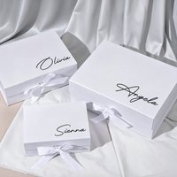 Personalized Gift Box with Ribbon, Wedding Gift Box, Birthday Gift Box, Baby Gift Box, Small Large Cardboard Gift Box