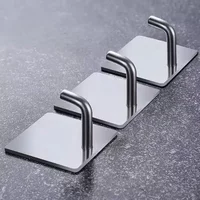 5 Pcs Stainless Steel Non Perforated Hook, Strong Adhesive Kitchen and Household Strong Wave Loadbearing Seamless Metal Hook