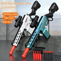 Tactical Shell Throwing Shotgun, Realistic Lever Load Soft Bullet Toy Gun with For Birthday Competitive Shooting Game