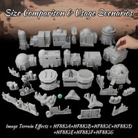 Desert Architecture Terrain Set | TTRPG Scenery, Modern Ruins & Oasis Town Buildings, Sand Dune Fence (7 Models Available)