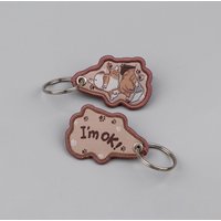 Cute Work Cat Embroidery Key Fobs I'm ok Keychain For Motorcycles Cars Key Ring Holder Key Tags Chaveiro Jewelry Gift