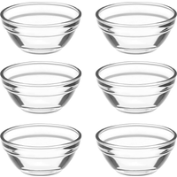 6pcs Home Jelly Cups Pudding Bowls Small Glass Bowls Glass Prep Bowls Prep Bowls