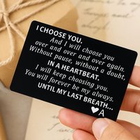 Gektimer Small Gifts for Men Valentines Day Card Valentine Gifts for Husband I Choose You Groom's Gifts Romantic Gifts for Him