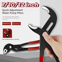 7/10/12 in Adjustable Open Pipe Pliers Multifunctional Universal Plumbing Pliers Water Pump Pliers Home Maintenance Tool