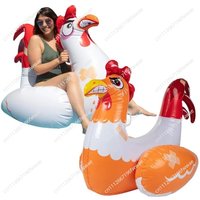 Inflatale Chicken Fight Float Outdoor Pool Party Activity Toy for Kids & Adults