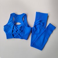 Damski dres strój do fitnessu zestawy do jogi odzież sportowa biustonosz sportowy do ćwiczeń + legginsy z wysokim stanem odzież gimnastyczna