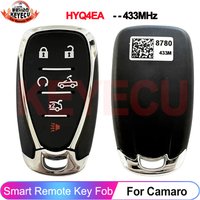 KEYECU Genuine For Chevrolet Camaro 2016 2017 2018 2019 2020 HYQ4EA 433MHz Remote Fob ID46 Chip Smart Key Card P/N: 13508780