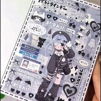 Retro Cute Y2K Japanese Girls Sticker Book Journal Handbook Scrapbook DIY Phone Case Decoration Sticker Gift