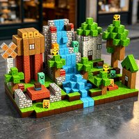 Magnetische Waldhütte, Baukasten, Bausteine, Minenbau, Stapelmodell, DIY-Set, pädagogisches, kreatives STEM-Spielzeug für Jungen, Geschenk
