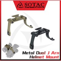 SOTAC-GEAR Tactical NVG Helmet Mount Lightweight Hard Anodized Aluminum PVS 14 Dual J Arm Mount Dual Bridge NVG Mount for PVS-14
