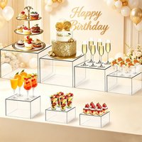 4/5/6/7/8pcs transparent acrylic cake racks and dessert display stands are ideal choices for party planners and merchants