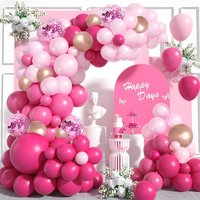 130PCS Pink Balloons Arch Kit Garland Decor for Baby Shower Gender Reveal Birthday Bridal Shower Princess Party Decorations
