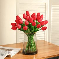 Artificial Vibrant tulip Flowers Home Room Table Vases Wedding Yard Graduation Bridal Bouquets Centerpieces DIY Decorative Gifts
