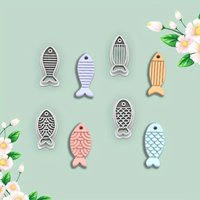 4Pcs Summer Ocean Themed Fish Polymer Clay Cutters Set Hollow Detail Molds for DIY Earrings Jewelry Making Crafts