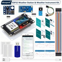 ESP32 Weather Station Weather Instrument Kit WiFi+BT Integrated 0.96'' OLED DHT-11 BMP-180 BH1750 Sensor for Arduino IoT Starter