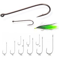 30PCS Ocean Fishing Aberdeen Long Shank Fishhook Lure Bait Streamer Fly Tying Freshwater Saltwater Fishing Tackle For Trout