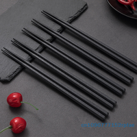 Durable Food-Grade Alloy Chopsticks; Japanese Sushi Sticks; Non-Slip & Dishwasher Safe; Bamboo Style