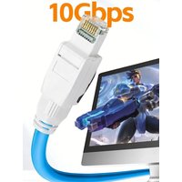 BYXGD Cat6A Tool-Free RJ45 Connector Reusable 50ยต Gold-Plated | 10Gbps Anti-Unplug | T568A/B | Industrial Grade Network Plug
