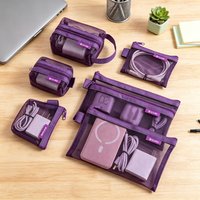 Multifunctional Mesh Data Cable Storage Bag Coin Card Key Card Holder Earphone Charger Pouch Travel Organizer Household Storage