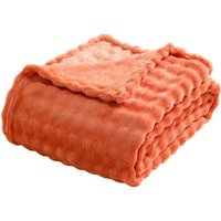 3D Bubble Orange Plush Blanket Soft Warm Cozy Textured Flannel Fleece Couch Throw Gift Plaid - Comfortable Summer Blankets