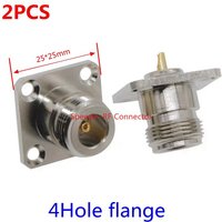 2PCS L16 N Type Female Jack 4Hole Flange Connector N Female Socket Mount Soldering Welding Chassis Panel Fast Delivery Copper RF