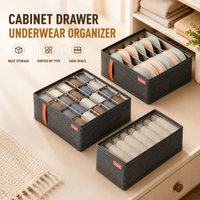 Cabinet Drawer Underwear Organizer Multi Grid Fabric Socks Bra Storage Box Household Wardrobe Classification