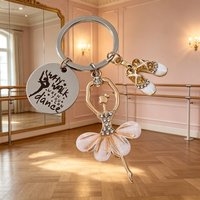 1pc Pretty Ballet Girl Shoes Dance Enamel Keychain Lovely Good Gift For Dancer Friends Handmade Jewelry Set