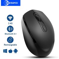 KEBIDUMEI Dual Mode 2.4G Wireless Mouse Bluetooth Mouse Rechargeable Mic Gaming Mouse 3-Level DPI Office Mouse For Tablet Laptop