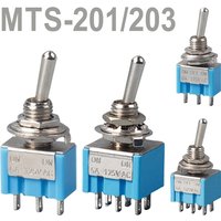 10Pcs 3/6Pins Miniature Toggle Switch ON-OFF-ON Mini Button Rocker Power Switch ON OFF MTS-102 103 202 203