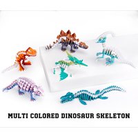 3D Printed Colorful Dinosaur Toys Realistic Skeleton Tyrannosaurus Rex Animals Figurine Toys Birthday Gift