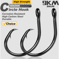 Fishing 5X Circle Hooks Saltwater 25~50Pcs High Carbon Steel Catfish Fishing Hook 5x Strong Wide Gap Non-offset Snapper Marlin
