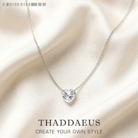 Necklace White Stone Heart Summer New Fine Jewelry Europe 925 Sterling Silver Romantic Love Gift For Women Men