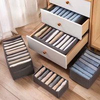 Foldable Drawer Style Partitioned Storage Box for Pants Portable Denim Pants and Clothing Storage Tool for Home Use