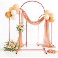 Metal Arch Backdrop Stand Heavy-Duty Balloons Arch Frame for Wedding Ceremony Party Baby Shower Birthday Decoration Rose pink