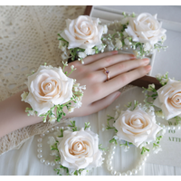 Wedding Wrist Corsages & Boutonnieres - Simulated Rose|for Wedding Ceremony, Engagement, Rehearsal Dinner, Anniversary