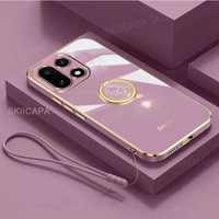 For Oneplus 15 Plating Case Ring Holder Lanyard Silicone Phone Cases for Oneplus 13S 13T 13R 12 11 Ace 5 Nord CE5 Soft Cover